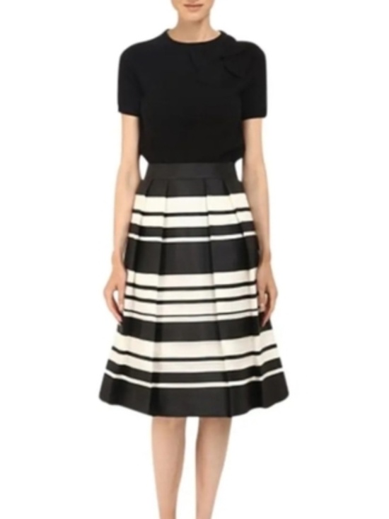 kate spade Dresses & Skirts - kate spade Black and White "Cape" Striped A-Line Midi Skirt